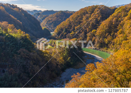 Autumn in Iida City, Nagano Prefecture - Autumn leaves in Tenryukyo Gorge - Sky Walk - View from Tenryukyo Gorge Autumn in Iida City, Nagano Prefecture - Autumn leaves in Tenryukyo Gorge - Sky Walk - View from Tenryukyo Gorge 127805787