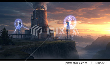 Mysterious Nuclear Reactor Standing on a Cliff 127805888