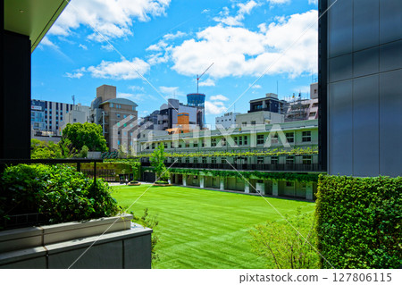 Daimyo Elementary School with young leaves and fresh greenery, Daimyo Garden City 127806115