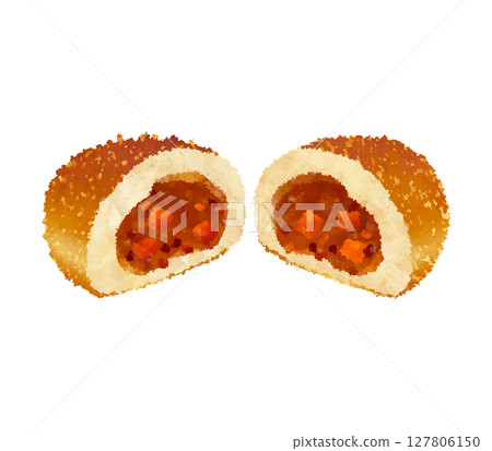 撕成兩半的美味咖哩麵包_蠟筆小新 127806150