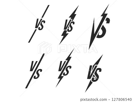 Versus sign. Competition vs vector set. Game battle template. Duel sign 127806540