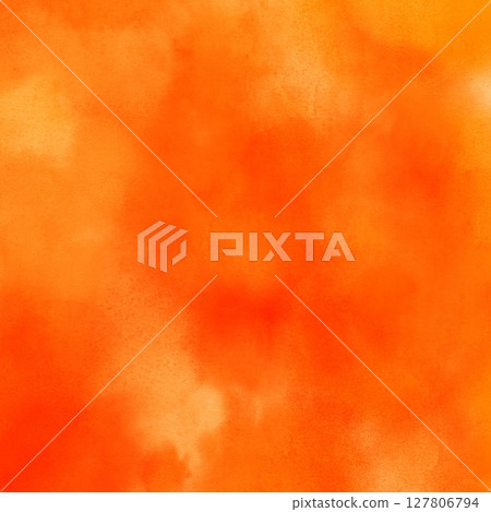 橙紅色朱紅色水彩手繪紋理背景圖，模糊的方形簡單 127806794
