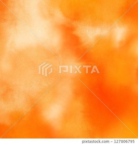 漸層水彩手繪紋理背景插圖：橘色模糊方形簡約 127806795