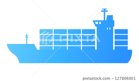 貨船、貨櫃船向量插圖海和船的圖示、裝飾品、背景資料 127806801