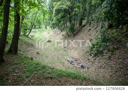 Takiyama Castle: Dry moat around Ninomaru Horse Riding 127806826