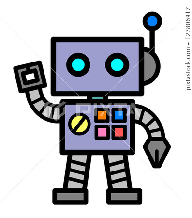 未來配備人工智慧和AI的機器人插圖 127806917