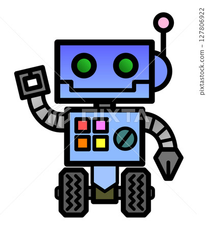 未來配備人工智慧和AI的機器人插圖 未來配備人工智慧和AI的機器人插圖 127806922