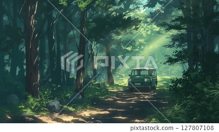 汽車在森林裡 127807108