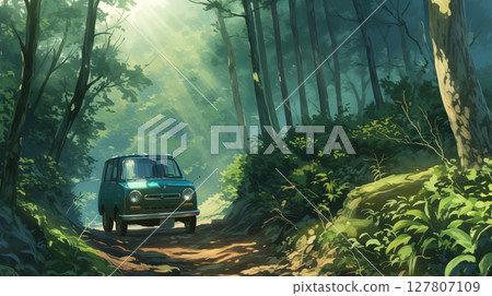 汽車在森林裡 127807109
