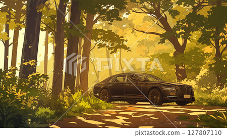 汽車在森林裡 127807110