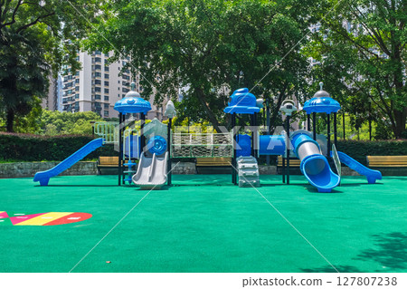 Children's playground in city park Children's playground in city park 127807238