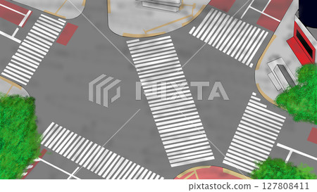 An empty scramble crossing 127808411