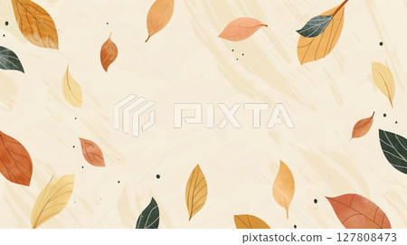 Soft autumn tones with natural textures suitable for seasonal backgrounds. 127808473