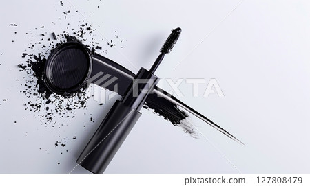 Soft lashes and mascara detail in high quality beauty photography 127808479