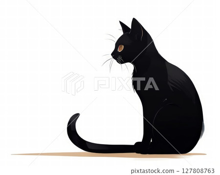 an AI Image Generator, Black Cat Illustration 127808763