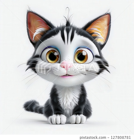 an AI Image Generator, Adorable Cartoon-Style Kitten an AI Image Generator, Adorable Cartoon-Style Kitten 127808781