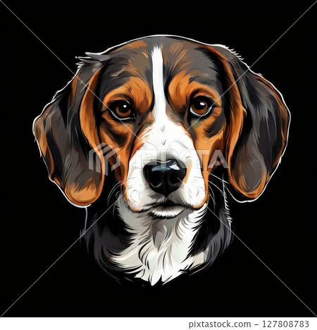 an AI Image Generator, Illustration of a Beagle Dog 127808783