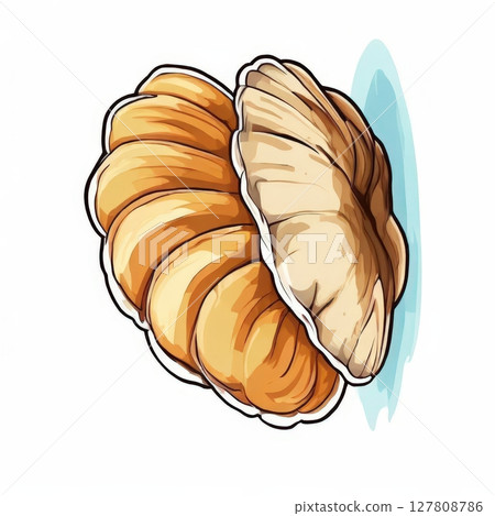 an AI Image Generator, Illustration of Clams in a Shell Decorated 127808786