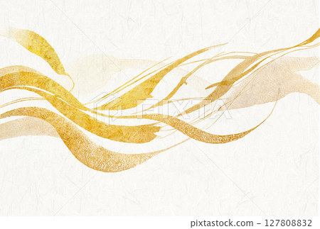 Japanese style background with gold brush art 127808832