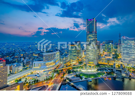 神奈川縣橫濱市港未來夜景 神奈川縣橫濱市港未來夜景 127809088
