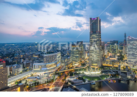 神奈川縣橫濱市港未來夜景 神奈川縣橫濱市港未來夜景 127809089