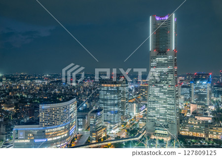 Night view of Minatomirai, Yokohama City, Kanagawa Prefecture 127809125