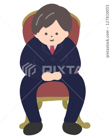 坐在華麗椅子上的商務人士 坐在華麗椅子上的商務人士 127810055