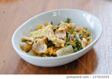 stir fried vegetable in oyster sauce or vegetable salad or sukiyaki stir fried vegetable in oyster sauce or vegetable salad or sukiyaki 127810205