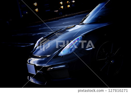 sleek black sports car 127810271