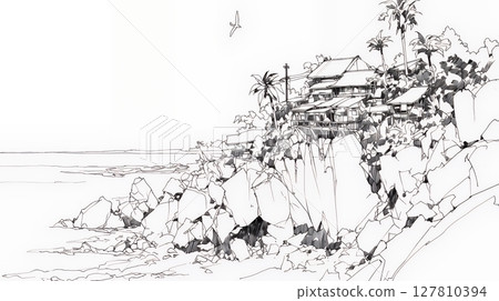 夏日海岸風光(單純的色彩) 夏日海岸風光(單純的色彩) 127810394