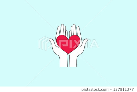 Hands Forming Heart with Broken Heart Inside 127811377