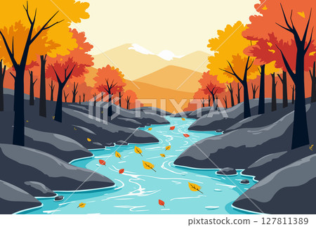 Autumn River Landscape Autumn River Landscape 127811389