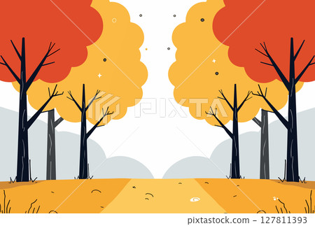 Autumnal Tree Landscape Autumnal Tree Landscape 127811393