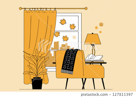 Cozy Autumn Reading Nook 127811397