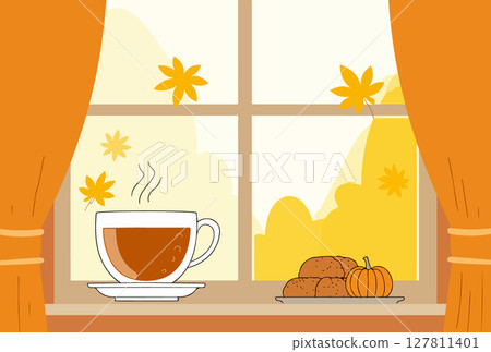 Autumn Still Life by the Window 127811401