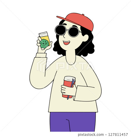 Woman with Drinks Woman with Drinks 127811457