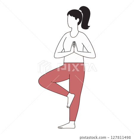 Woman in Tree Pose 127811498