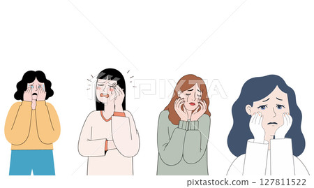 Four Women Expressing Sadness Four Women Expressing Sadness 127811522