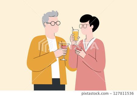 Couple Toasting with Cocktails Couple Toasting with Cocktails 127811536