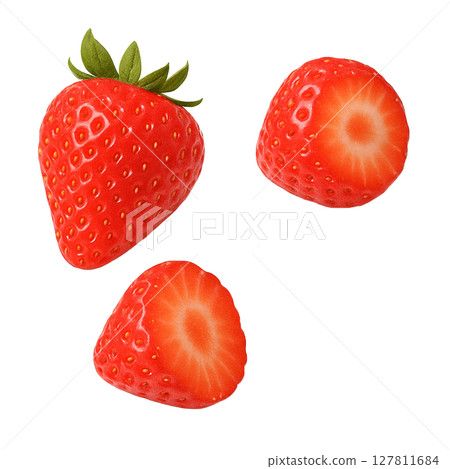 草莓[整個和切片，剪貼畫] 127811684