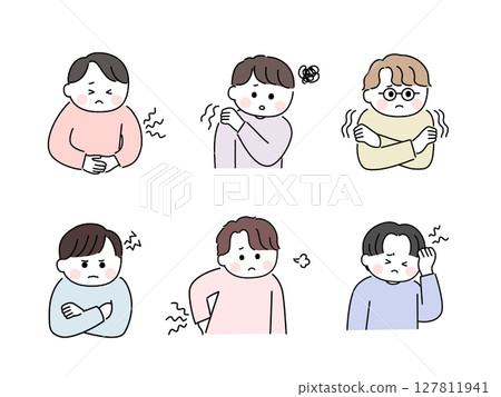 可愛而放鬆的手繪男人/身心障礙 可愛而放鬆的手繪男人/身心障礙 127811941