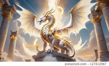 A divine dragon with holy powers 127812067