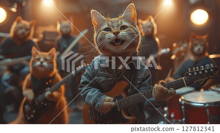 貓在演奏樂隊 127812341