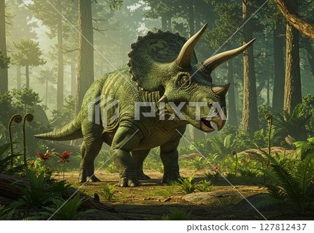 生活在侏羅紀荒野的三角龍 127812437