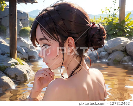 女大學生在有馬溫泉沐浴的插圖 127812462