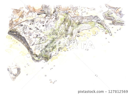 Stones submerged in the river visible from the water surface Stones submerged in the river visible from the water surface 127812569