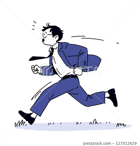Businessman rushing to work 127812629