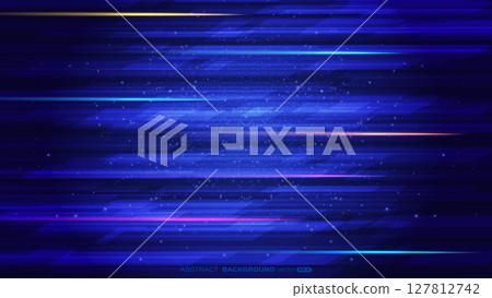 Abstract glowing light speed lines and glitter light effect on dark blue background Abstract glowing light speed lines and glitter light effect on dark blue background 127812742