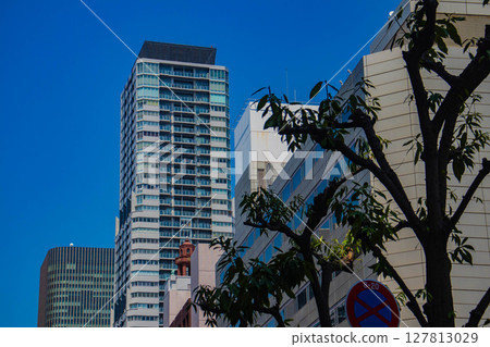 [Osaka scenery] Buildings along Yotsubashi-suji (from Nishi-Honmachi to the north end of Watanabebashi) 127813029