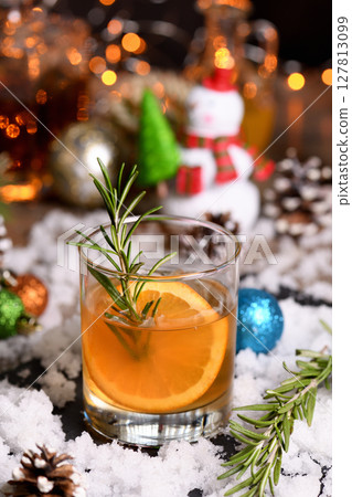 Bourbon Old Fashioned Winter Cocktail Bourbon Old Fashioned Winter Cocktail 127813099